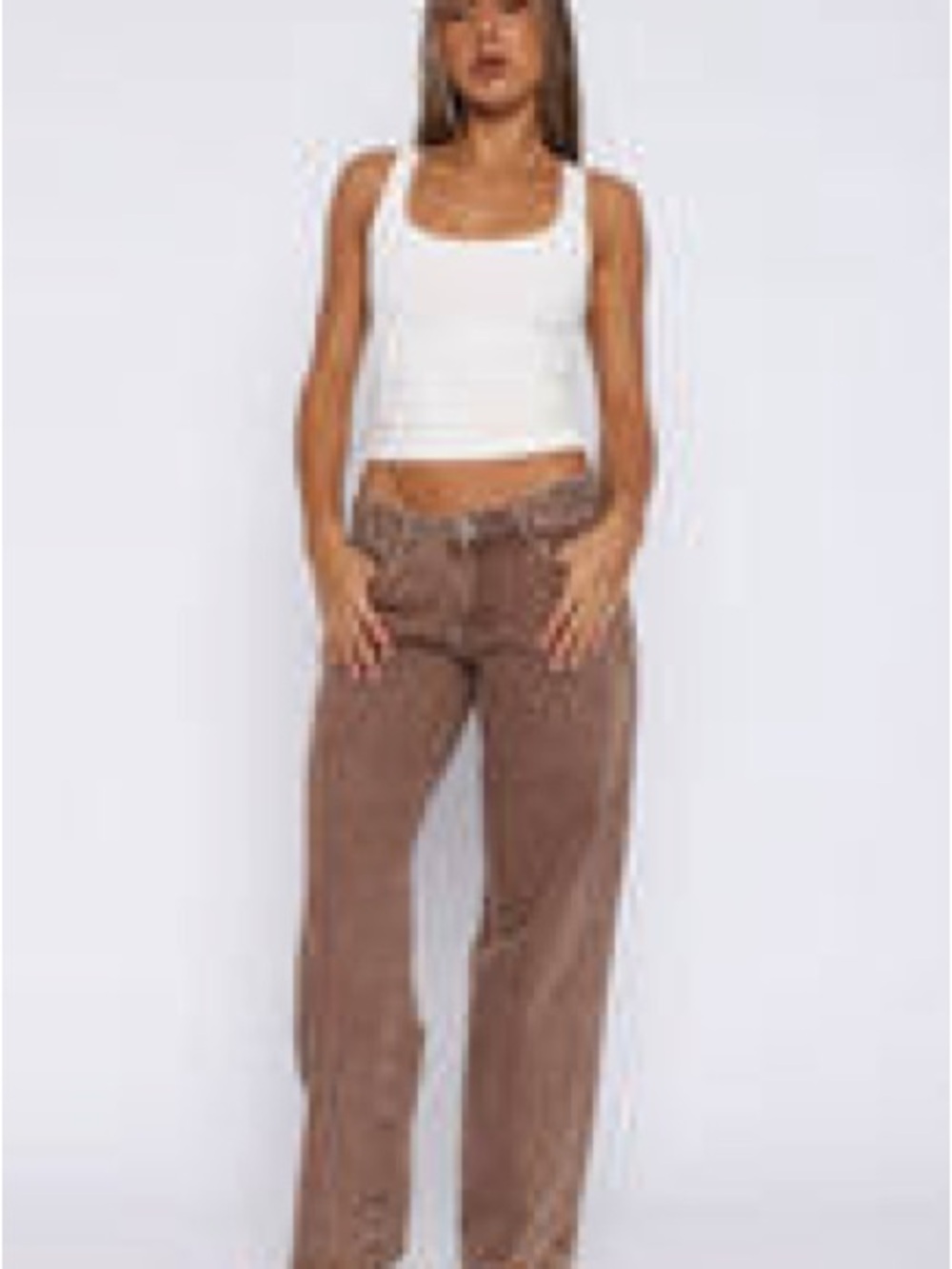 White Fox Boutique Bring The Style Low Rise Wide Leg Jeans Medium